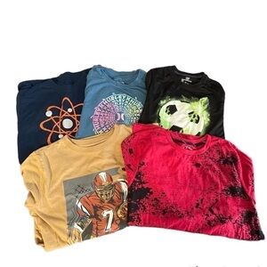 𝅺SET of 5 boys long sleeve short sleeve t-shirts sz XL